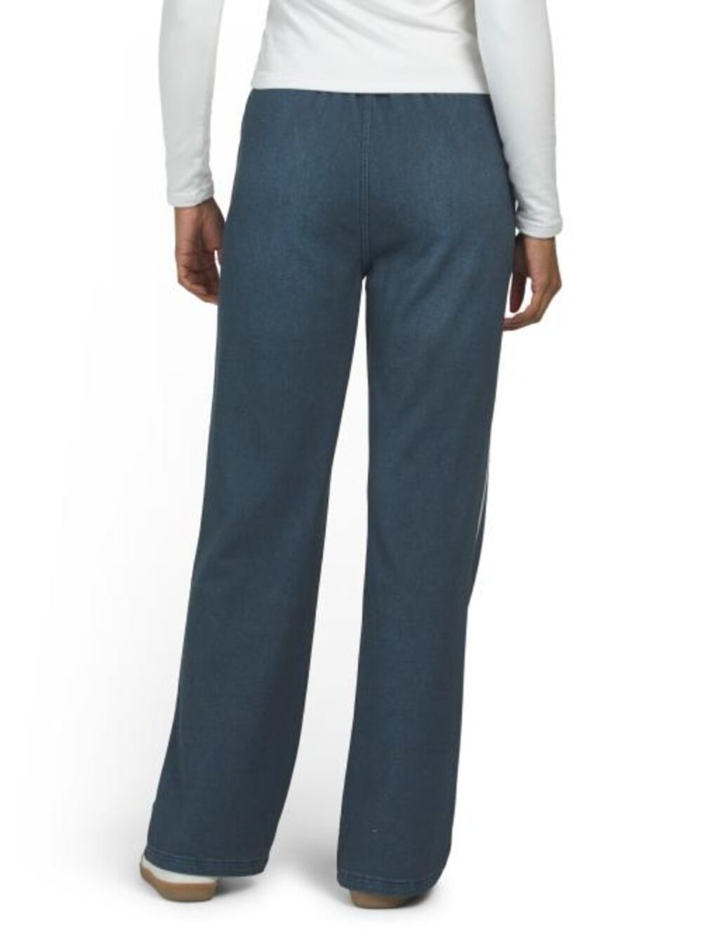 ECRU Knit Denim Track Pants - Picture 2 of 4